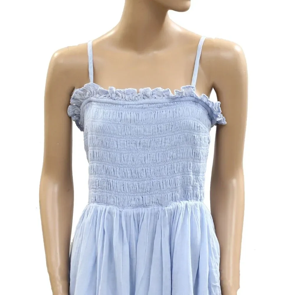 Free People Free-est Josephine Bustle Tube Mini Dress Smocked Ruffle XL 285056 - Picture 6 of 8